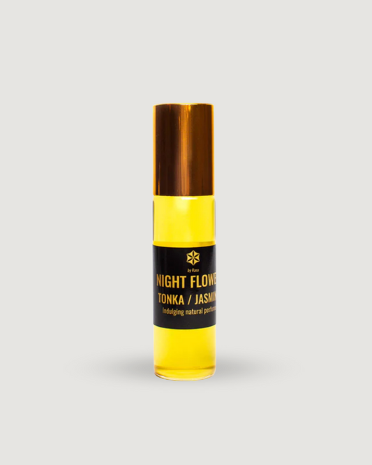 NIGHT FLOWER 100% Natural origin serum stainless steel roll on 10 ml.